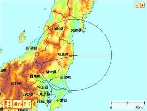 同心円で福島県を囲んでみた